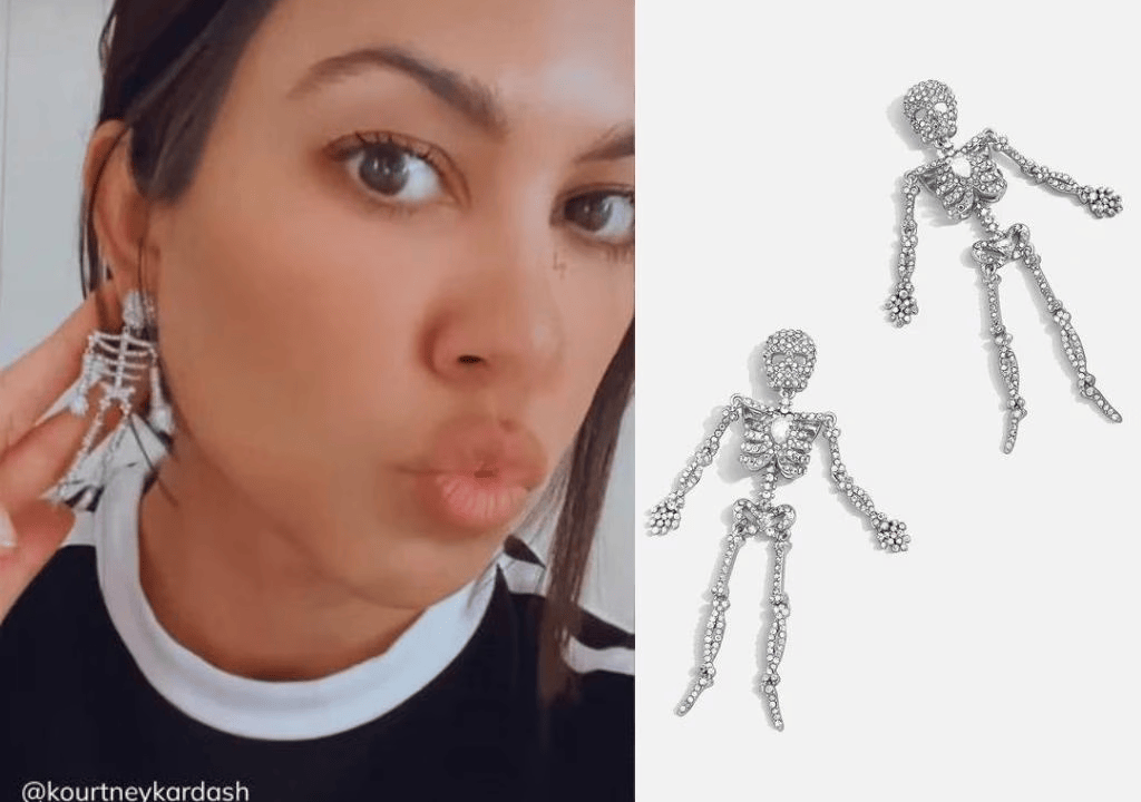 Kourtney Kardashian’s Spine-Chilling Skeleton Earrings Return, Just in Time for Halloween!